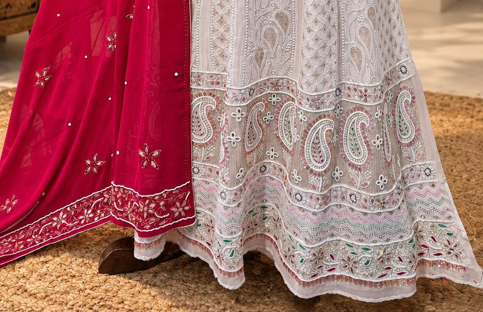 Light Pink Pure Georgette Anarkali image 5