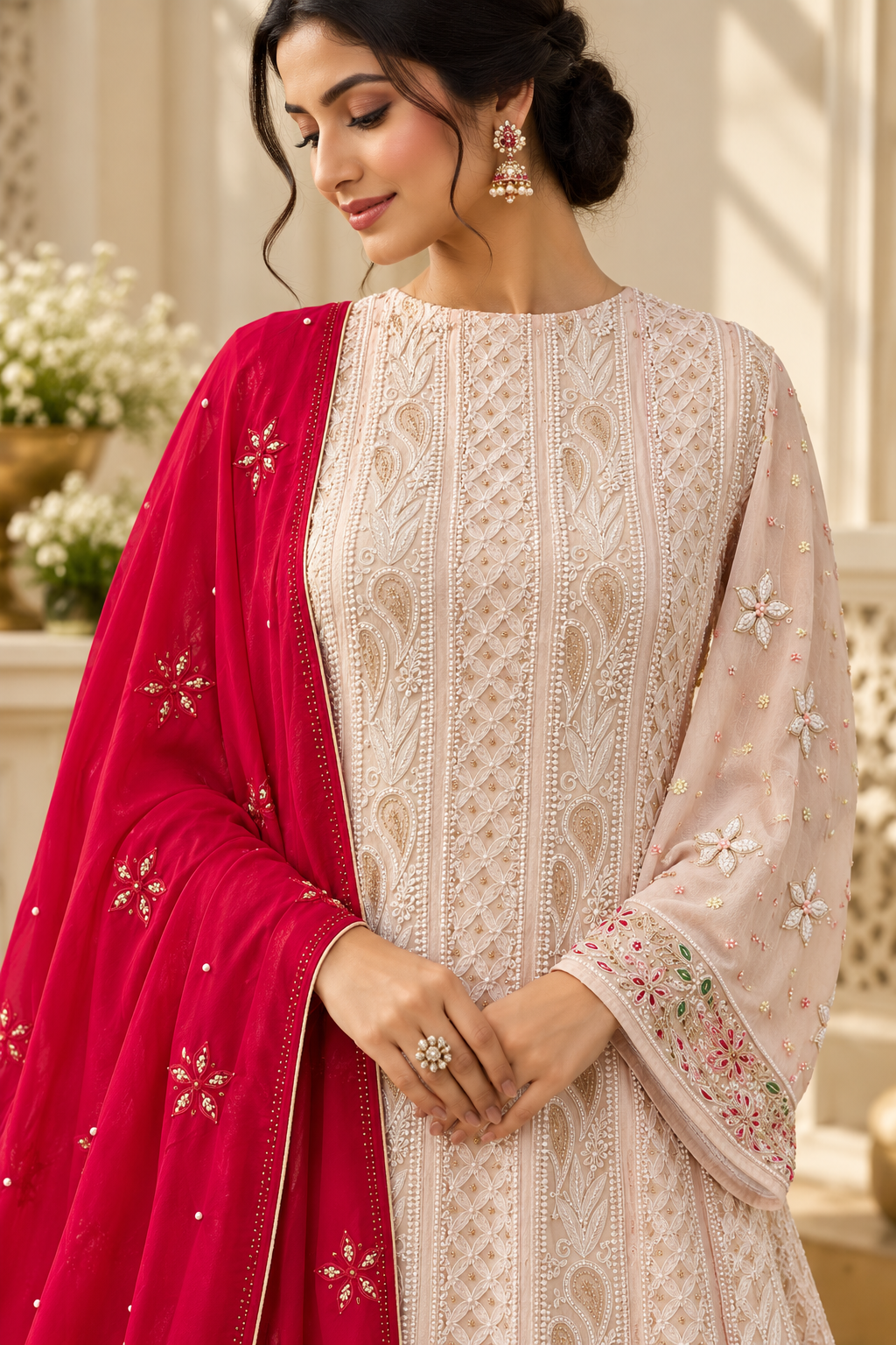 Light Pink Pure Georgette Anarkali image 7