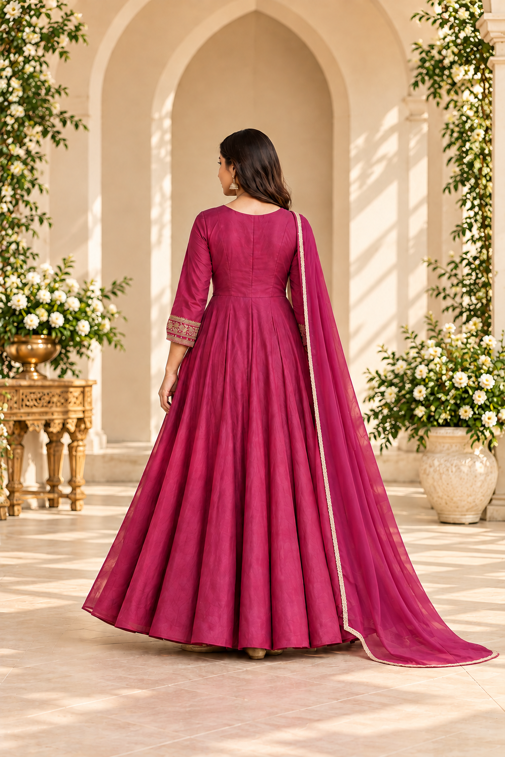 Berry Mul Chanderi Anarkali image 2