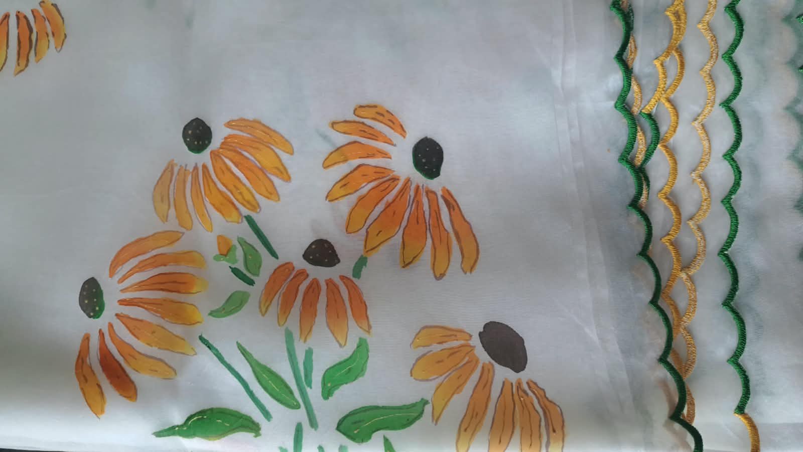 Vasantika - Hand-Painted Organza Saree image 6