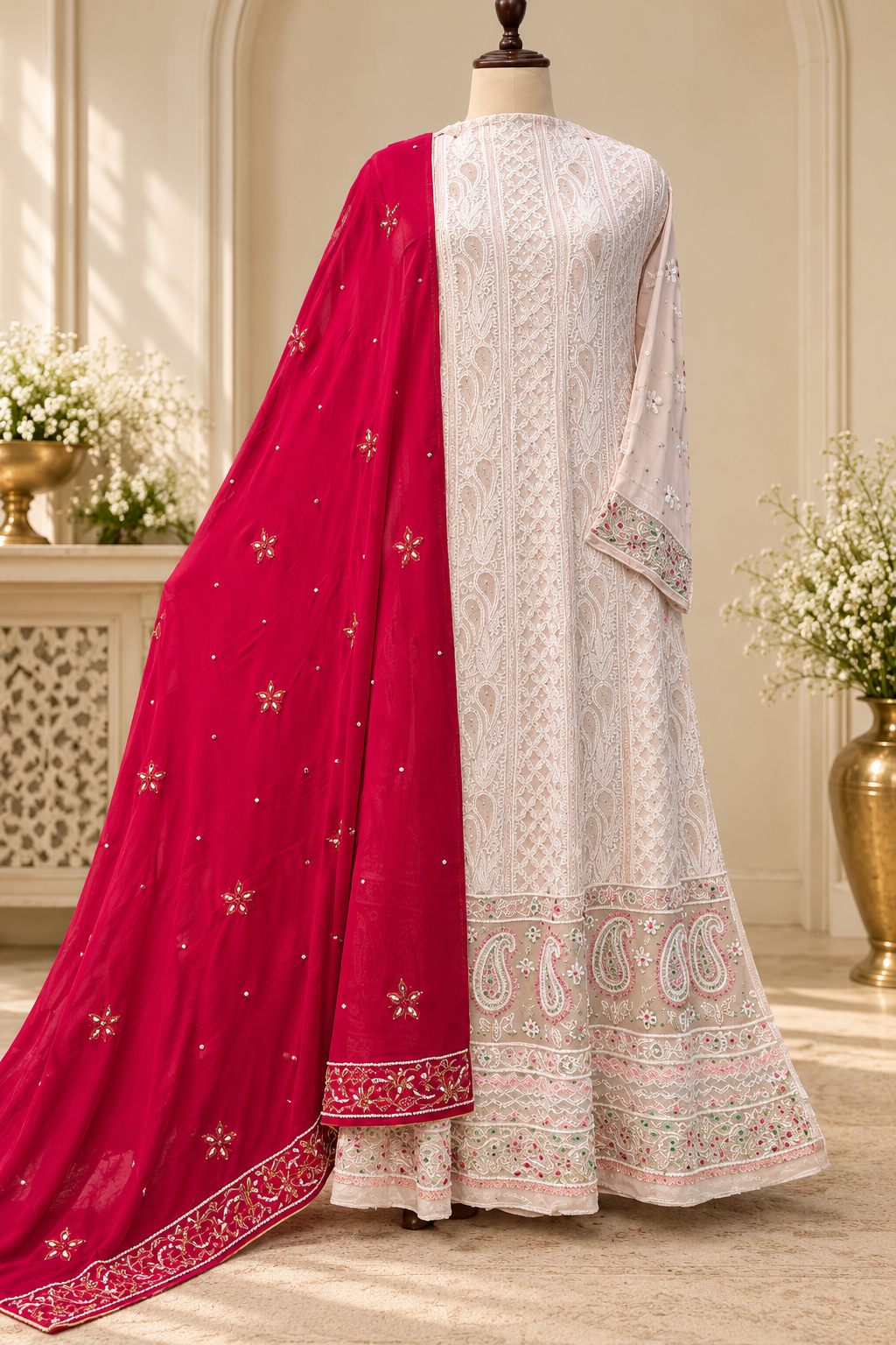 Light Pink Pure Georgette Anarkali