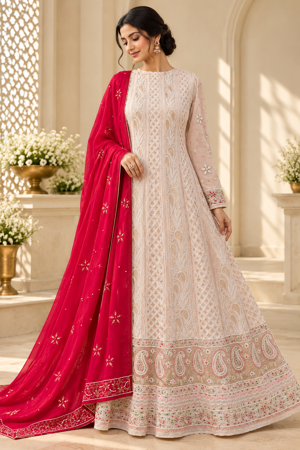 Light Pink Pure Georgette Anarkali image 2