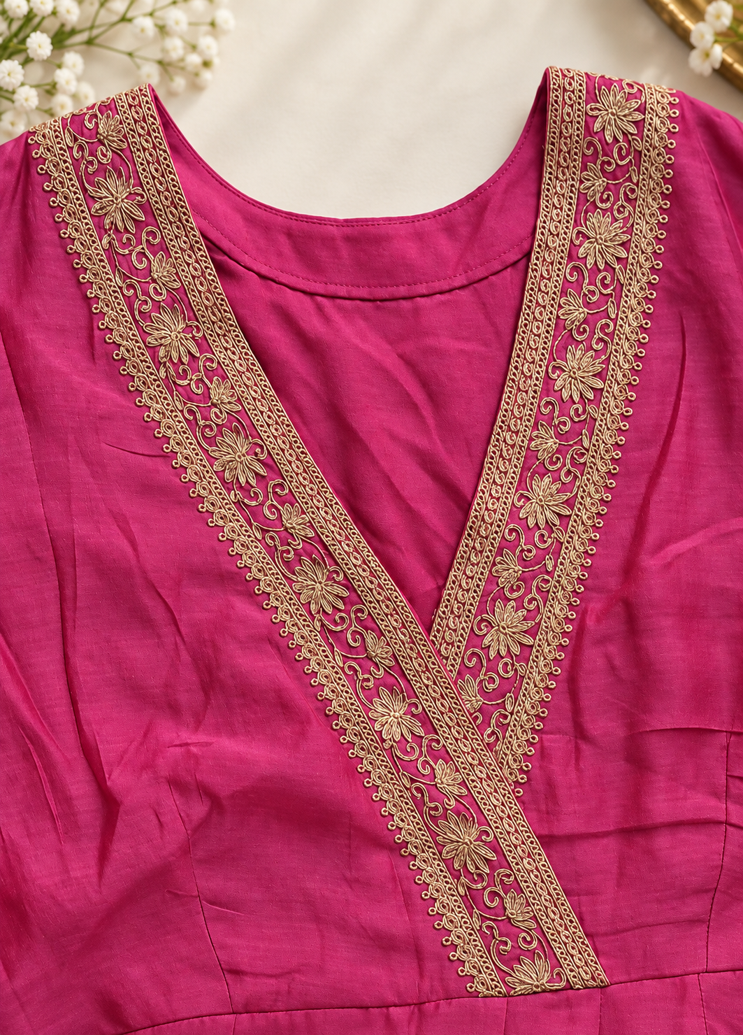 Berry Mul Chanderi Anarkali image 3