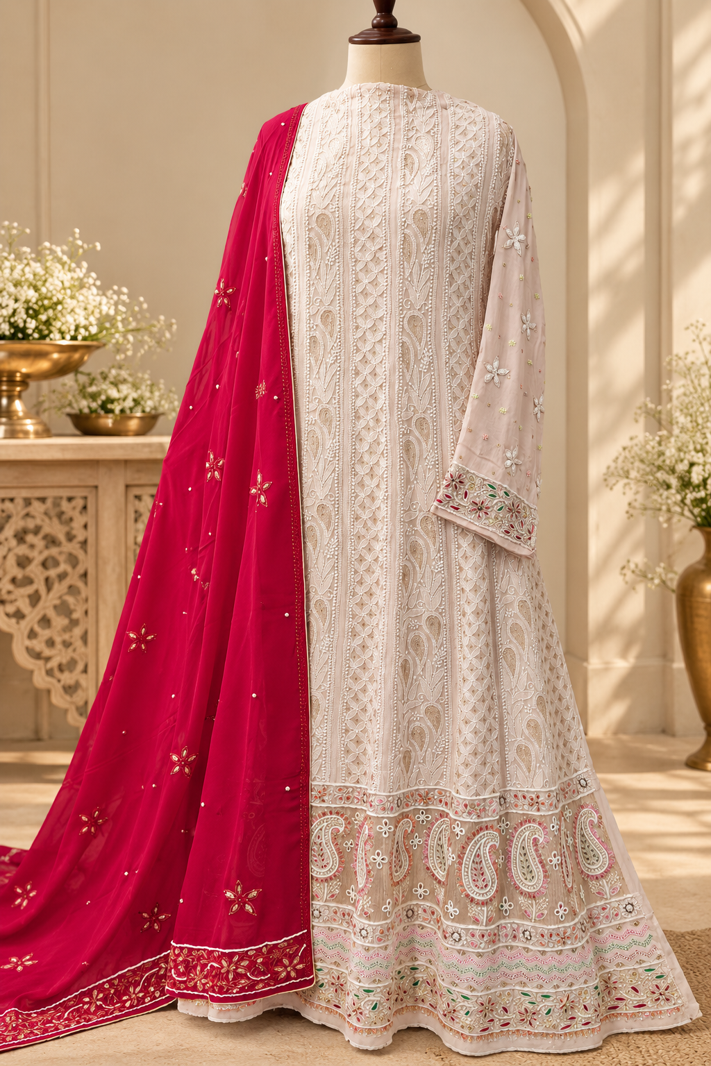 Light Pink Pure Georgette Anarkali image 4