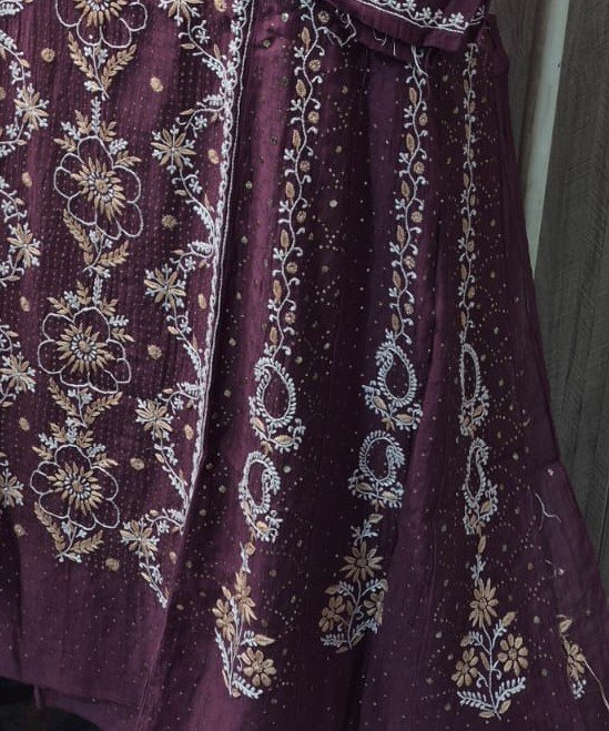 Mul Chanderi Anarkali with Mukaish Work image 6